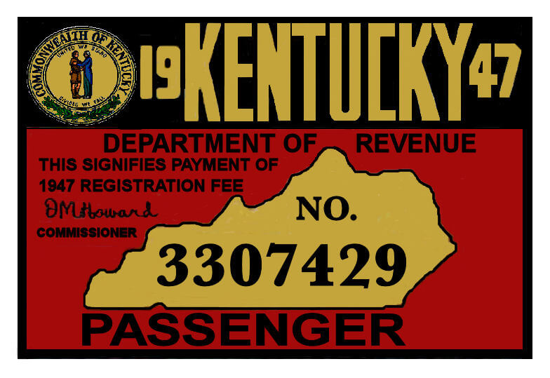 (image for) 1947 Kentucky Registration/Inspection sticker